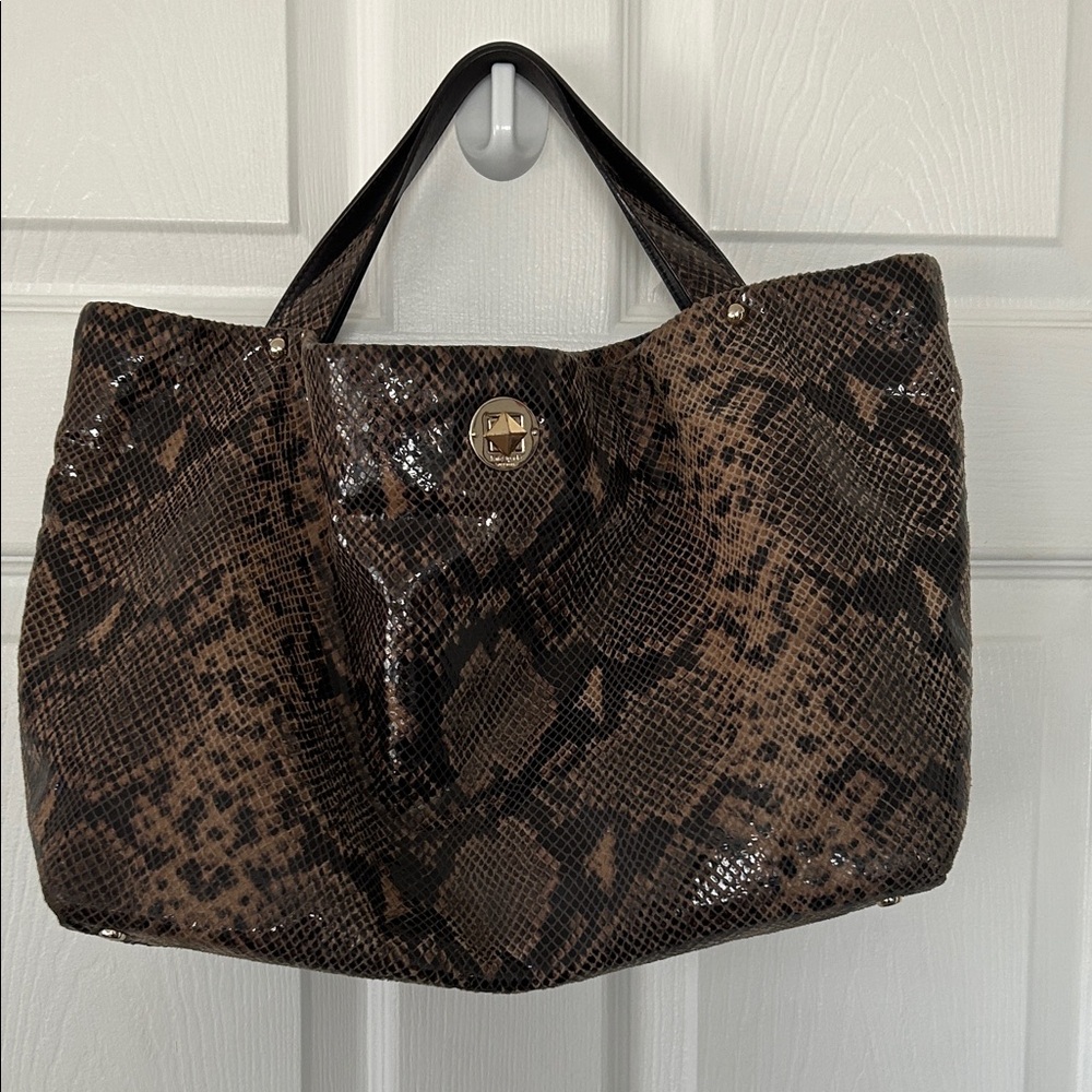 Kate Spade Brown Snakeskin Tote Bag